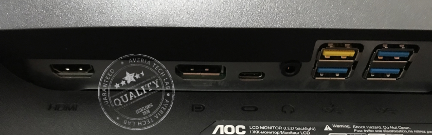 Prohnutý ultraširoký monitor AOC CU34V5CW-BK porty