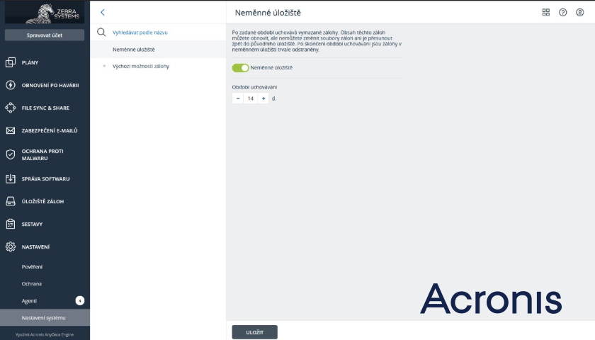 Acronis immutable backups