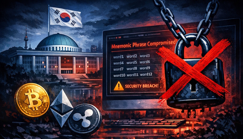 Jihokorejské úřady přišly o kryptoměny kvůli zveřejnění obnovovací fráze online