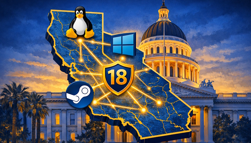 Kalifornie zavádí věkové ověření pro všechny operační systémy včetně Linuxu a SteamOS